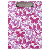 蝶の水色ピンク クリップボード (正面)