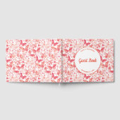 蝶の水色ピンク ゲストブック (全面)