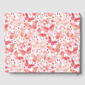 蝶の水色ピンク ゲストブック (裏面)