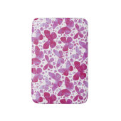 蝶の水色ピンク バスマット (正面縦)