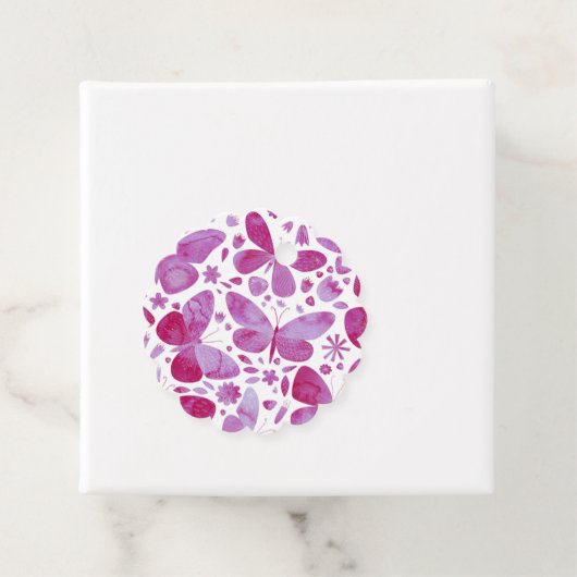 蝶の水色ピンク フェイバータグ (インサイチュ)