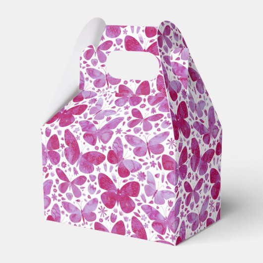 蝶の水色ピンク フェイバーボックス (正面サイド)