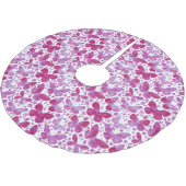 蝶の水色ピンク ブラッシュドポリエステルツリースカート (アングル)