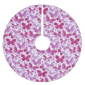 蝶の水色ピンク ブラッシュドポリエステルツリースカート (正面)