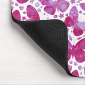 蝶の水色ピンク マウスパッド (コーナー)