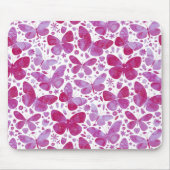 蝶の水色ピンク マウスパッド (正面)