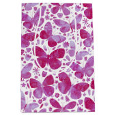 蝶の水色ピンク ミディアムペーパーバッグ (正面)