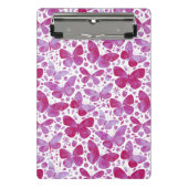 蝶の水色ピンク ミニクリップボード (正面)