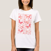蝶の水色ピンク Tシャツ (正面)