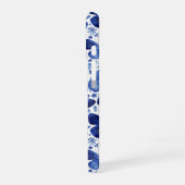 蝶の水色ブルーパターン iPhone 16ケース (左側面)