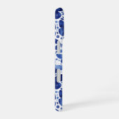 蝶の水色ブルーパターン iPhone 16ケース (右側面)