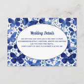 蝶の水色ブルー結婚の詳細 エンクロージャーカード (正面)