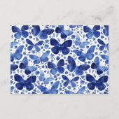 蝶の水色ブルー結婚の詳細 エンクロージャーカード (裏面)