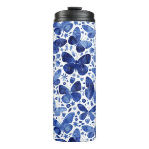 蝶の水色ブルー タンブラー