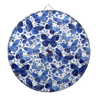 蝶の水色ブルー ダーツボード