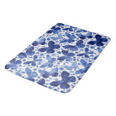 蝶の水色ブルー バスマット (アングル)