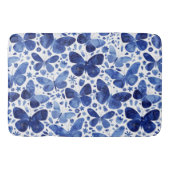 蝶の水色ブルー バスマット (正面)