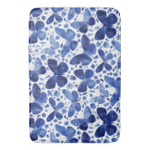 蝶の水色ブルー バスマット (正面縦)