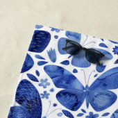 蝶の水色ブルー ビーチタオル (インサイチュ)