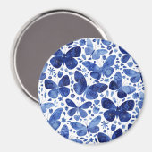 蝶の水色ブルー マグネット (正面/裏面)