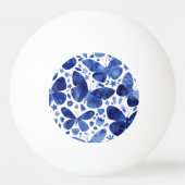 蝶の水色ブルー 卓球ボール (裏面)