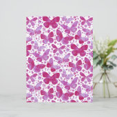 蝶の水色マゼンタスクラップブック紙 (スタンド正面)