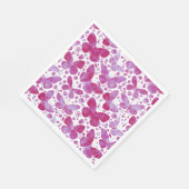 蝶の水色マゼンタピモダンンク スタンダードランチョンナプキン (角)