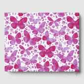 蝶の水色マゼンタピンク ゲストブック (裏面)