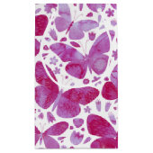 蝶の水色マゼンタピンク スモールペーパーバッグ (裏面)