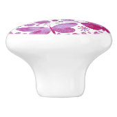 蝶の水色マゼンタピンク セラミックノブ (側面)