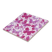 蝶の水色マゼンタピンク タイル (側面)