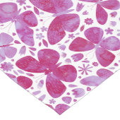 蝶の水色マゼンタピンク ロングテーブルランナー (コーナー)