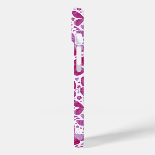 蝶の水色マゼンタピンク Case-Mate iPhoneケース (裏面 / 左)