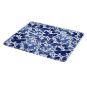 蝶の水色（青と白） カッティングボード (角)