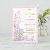 蝶の洗礼と誕生日招待状 招待状 (スタンド正面)