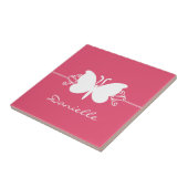 蝶の渦巻きタイル、ピンク タイル (側面)