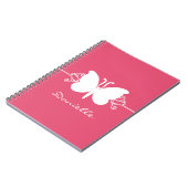 蝶の渦巻きノート，ピンク ノートブック (左側)