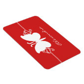 蝶の渦巻きプレミアムマグネット、赤 マグネット (右側)