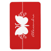 蝶の渦巻きプレミアムマグネット、赤 マグネット (縦)