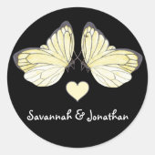 蝶の渦巻き紫 ラウンドシール (正面)