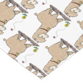 蝶の漫画と可愛い幸せなアルパカ ショートテーブルランナー (コーナー)