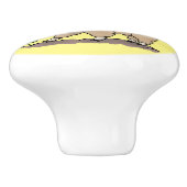 蝶の漫画と可愛い幸せなアルパカ セラミックノブ (側面)