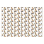 蝶の漫画と可愛い幸せなアルパカ テーブルクロス (正面(横))