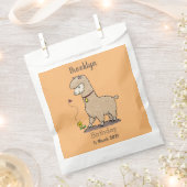 蝶の漫画と可愛い幸せなアルパカ フェイバーバッグ (クリップ留めされた状態)