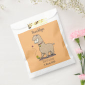 蝶の漫画と可愛い幸せなアルパカ フェイバーバッグ (封をした状態)