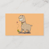 蝶の漫画と可愛い幸せなアルパカ 名刺 (裏面)
