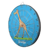 蝶の漫画と可愛い幸せなキリン ダーツボード (正面右)