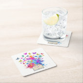 蝶の爆発 スクエアペーパーコースター (インサイチュ)