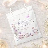 蝶の牧草地ワイルドフラワーベビーシャワーありがとう フェイバーバッグ (クリップ留めされた状態)