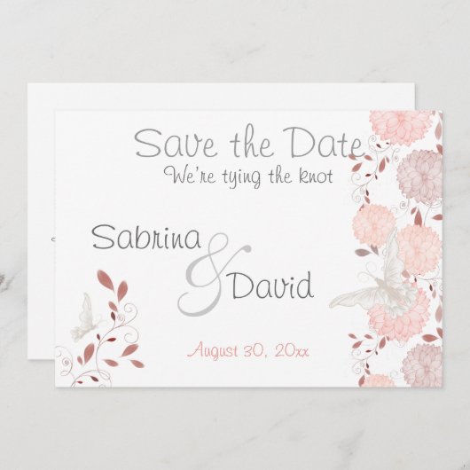 蝶の珊瑚菊の日付を保存 セーブザデート (正面/裏面)